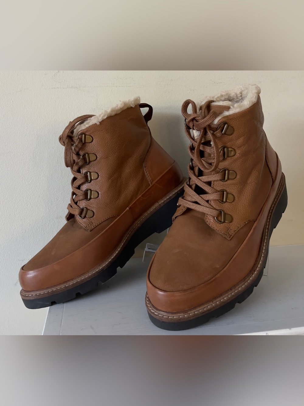 Softwalk Whitney Women's Brown Faux-Shearling Lace-Up Platform Boots NWOT 7.5W - Picture 6 of 10